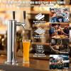 imageVEVOR Kegerator Tower Kit Single Tap Beer Conversion Kit Stainless Steel Keg Beer Tower Dispenser with Dual Gauge CGA320 Regulator ampamp DSystem Keg Coupler SelfClosing Spring for Party Bar HomeDual Faucets Beer Tower