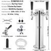 imageVEVOR Kegerator Tower Kit Single Tap Beer Conversion Kit Stainless Steel Keg Beer Tower Dispenser with Dual Gauge CGA320 Regulator ampamp DSystem Keg Coupler SelfClosing Spring for Party Bar HomeDual Faucets Beer Tower