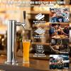 imageVEVOR Kegerator Tower Kit Single Tap Beer Conversion Kit Stainless Steel Keg Beer Tower Dispenser with Dual Gauge CGA320 Regulator ampamp DSystem Keg Coupler SelfClosing Spring for Party Bar HomeSingle Faucet Beer Tower