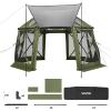imageVEVOR Pop up Gazebo Screen Tent 12 x 12 ft Large 6Sided Camping Canopy Tent with Removable Top ampamp Carry Bag QuickSet ampamp BiteProof Screen House Sun Shelter for 810 Persons Backyard Patio BrownArmy Green