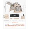 imageVEVOR Pop up Gazebo Screen Tent 12 x 12 ft Large 6Sided Camping Canopy Tent with Removable Top ampamp Carry Bag QuickSet ampamp BiteProof Screen House Sun Shelter for 810 Persons Backyard Patio BrownBeige