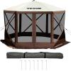 imageVEVOR Pop up Gazebo Screen Tent 12 x 12 ft Large 6Sided Camping Canopy Tent with Removable Top ampamp Carry Bag QuickSet ampamp BiteProof Screen House Sun Shelter for 810 Persons Backyard Patio BrownBrown