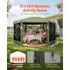 imageVEVOR Pop up Gazebo Screen Tent 12 x 12 ft Large 6Sided Camping Canopy Tent with Removable Top ampamp Carry Bag QuickSet ampamp BiteProof Screen House Sun Shelter for 810 Persons Backyard Patio BrownArmy Green