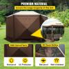 imageVEVOR Pop up Gazebo Screen Tent 12 x 12 ft Large 6Sided Camping Canopy Tent with Removable Top ampamp Carry Bag QuickSet ampamp BiteProof Screen House Sun Shelter for 810 Persons Backyard Patio BrownBrown