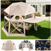 imageVEVOR Pop up Gazebo Screen Tent 12 x 12 ft Large 6Sided Camping Canopy Tent with Removable Top ampamp Carry Bag QuickSet ampamp BiteProof Screen House Sun Shelter for 810 Persons Backyard Patio BrownBeige
