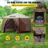 imageVEVOR Pop up Gazebo Screen Tent 12 x 12 ft Large 6Sided Camping Canopy Tent with Removable Top ampamp Carry Bag QuickSet ampamp BiteProof Screen House Sun Shelter for 810 Persons Backyard Patio BrownBrown