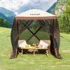 imageVEVOR Pop up Gazebo Screen Tent 12 x 12 ft Large 6Sided Camping Canopy Tent with Removable Top ampamp Carry Bag QuickSet ampamp BiteProof Screen House Sun Shelter for 810 Persons Backyard Patio BrownBrown