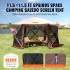 imageVEVOR Pop up Gazebo Screen Tent 12 x 12 ft Large 6Sided Camping Canopy Tent with Removable Top ampamp Carry Bag QuickSet ampamp BiteProof Screen House Sun Shelter for 810 Persons Backyard Patio BrownBrown
