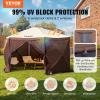 imageVEVOR Pop up Gazebo Screen Tent 12 x 12 ft Large 6Sided Camping Canopy Tent with Removable Top ampamp Carry Bag QuickSet ampamp BiteProof Screen House Sun Shelter for 810 Persons Backyard Patio BrownBrown