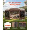 imageVEVOR Pop up Gazebo Screen Tent 12 x 12 ft Large 6Sided Camping Canopy Tent with Removable Top ampamp Carry Bag QuickSet ampamp BiteProof Screen House Sun Shelter for 810 Persons Backyard Patio BrownBrown