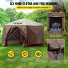 imageVEVOR Pop up Gazebo Screen Tent 12 x 12 ft Large 6Sided Camping Canopy Tent with Removable Top ampamp Carry Bag QuickSet ampamp BiteProof Screen House Sun Shelter for 810 Persons Backyard Patio BrownBrown