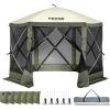 imageVEVOR Pop up Gazebo Screen Tent 12 x 12 ft Large 6Sided Camping Canopy Tent with Removable Top ampamp Carry Bag QuickSet ampamp BiteProof Screen House Sun Shelter for 810 Persons Backyard Patio BrownArmy Green