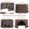 imageVEVOR Pop up Gazebo Screen Tent 12 x 12 ft Large 6Sided Camping Canopy Tent with Removable Top ampamp Carry Bag QuickSet ampamp BiteProof Screen House Sun Shelter for 810 Persons Backyard Patio BrownBrown