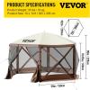 imageVEVOR Pop up Gazebo Screen Tent 12 x 12 ft Large 6Sided Camping Canopy Tent with Removable Top ampamp Carry Bag QuickSet ampamp BiteProof Screen House Sun Shelter for 810 Persons Backyard Patio BrownBrown