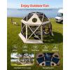 imageVEVOR Pop up Gazebo Screen Tent 12 x 12 ft Large 6Sided Camping Canopy Tent with Removable Top ampamp Carry Bag QuickSet ampamp BiteProof Screen House Sun Shelter for 810 Persons Backyard Patio BrownBeige