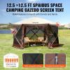 imageVEVOR Pop up Gazebo Screen Tent 12 x 12 ft Large 6Sided Camping Canopy Tent with Removable Top ampamp Carry Bag QuickSet ampamp BiteProof Screen House Sun Shelter for 810 Persons Backyard Patio BrownBrown