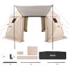 imageVEVOR Pop up Gazebo Screen Tent 12 x 12 ft Large 6Sided Camping Canopy Tent with Removable Top ampamp Carry Bag QuickSet ampamp BiteProof Screen House Sun Shelter for 810 Persons Backyard Patio BrownBeige