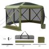 imageVEVOR Pop up Gazebo Screen Tent 12 x 12 ft Large 6Sided Camping Canopy Tent with Removable Top ampamp Carry Bag QuickSet ampamp BiteProof Screen House Sun Shelter for 810 Persons Backyard Patio BrownArmy Green