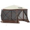 imageVEVOR Pop up Gazebo Screen Tent 12 x 12 ft Large 6Sided Camping Canopy Tent with Removable Top ampamp Carry Bag QuickSet ampamp BiteProof Screen House Sun Shelter for 810 Persons Backyard Patio BrownBrown