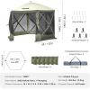imageVEVOR Pop up Gazebo Screen Tent 12 x 12 ft Large 6Sided Camping Canopy Tent with Removable Top ampamp Carry Bag QuickSet ampamp BiteProof Screen House Sun Shelter for 810 Persons Backyard Patio BrownArmy Green