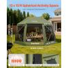 imageVEVOR Pop up Gazebo Screen Tent 12 x 12 ft Large 6Sided Camping Canopy Tent with Removable Top ampamp Carry Bag QuickSet ampamp BiteProof Screen House Sun Shelter for 810 Persons Backyard Patio BrownArmy Green