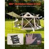 imageVEVOR Pop up Gazebo Screen Tent 12 x 12 ft Large 6Sided Camping Canopy Tent with Removable Top ampamp Carry Bag QuickSet ampamp BiteProof Screen House Sun Shelter for 810 Persons Backyard Patio BrownBeige