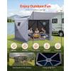 imageVEVOR Pop up Gazebo Screen Tent 12 x 12 ft Large 6Sided Camping Canopy Tent with Removable Top ampamp Carry Bag QuickSet ampamp BiteProof Screen House Sun Shelter for 810 Persons Backyard Patio BrownGray