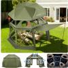 imageVEVOR Pop up Gazebo Screen Tent 12 x 12 ft Large 6Sided Camping Canopy Tent with Removable Top ampamp Carry Bag QuickSet ampamp BiteProof Screen House Sun Shelter for 810 Persons Backyard Patio BrownArmy Green