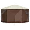 imageVEVOR Pop up Gazebo Screen Tent 12 x 12 ft Large 6Sided Camping Canopy Tent with Removable Top ampamp Carry Bag QuickSet ampamp BiteProof Screen House Sun Shelter for 810 Persons Backyard Patio BrownBrown