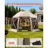 imageVEVOR Pop up Gazebo Screen Tent 12 x 12 ft Large 6Sided Camping Canopy Tent with Removable Top ampamp Carry Bag QuickSet ampamp BiteProof Screen House Sun Shelter for 810 Persons Backyard Patio BrownBeige