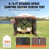 imageVEVOR Pop up Gazebo Screen Tent 12 x 12 ft Large 6Sided Camping Canopy Tent with Removable Top ampamp Carry Bag QuickSet ampamp BiteProof Screen House Sun Shelter for 810 Persons Backyard Patio BrownBrown