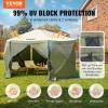 imageVEVOR Pop up Gazebo Screen Tent 12 x 12 ft Large 6Sided Camping Canopy Tent with Removable Top ampamp Carry Bag QuickSet ampamp BiteProof Screen House Sun Shelter for 810 Persons Backyard Patio BrownArmy Green