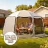 imageVEVOR Pop up Screen House Tent Gazebo 6 x 6 ft 46 Person SUV Tailgate Tent Portable Screened in Canopy with Carry Bag Netting Sides for Car Camping Garden Patio Backyard Outdoor ActivitiesBeige Sidewalls for Popup Tent