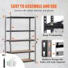 imageVEVOR Storage Shelving Unit 5Tier Adjustable Storage Shelves 48quot L x 24quot W x 72quot H Heavy Duty Garage Storage Shelves Metal Shelves for Kitchen Pantry Basement Bathroom Laundry48 L x 24 W x 72 H