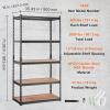 imageVEVOR Storage Shelving Unit 5Tier Adjustable Storage Shelves 48quot L x 24quot W x 72quot H Heavy Duty Garage Storage Shelves Metal Shelves for Kitchen Pantry Basement Bathroom Laundry36 L x 18 W x 72 H