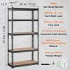 imageVEVOR Storage Shelving Unit 5Tier Adjustable Storage Shelves 48quot L x 24quot W x 72quot H Heavy Duty Garage Storage Shelves Metal Shelves for Kitchen Pantry Basement Bathroom Laundry30 L x 12 W x 60 H