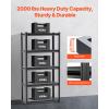 imageVEVOR Storage Shelving Unit 5Tier Adjustable Storage Shelves 48quot L x 24quot W x 72quot H Heavy Duty Garage Storage Shelves Metal Shelves for Kitchen Pantry Basement Bathroom Laundry16 D x 32 W x 63 H