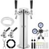 imageVEVOR Kegerator Tower Kit Single Tap Beer Conversion Kit Stainless Steel Keg Beer Tower Dispenser with Dual Gauge CGA320 Regulator ampamp DSystem Keg Coupler SelfClosing Spring for Party Bar HomeDual Faucets Beer Tower