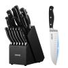Blade: Stainless Steel Silver; Handle: Black; Knife Block: Black