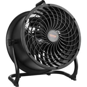 imageVEVOR 10 inch Rechargeable Battery Operated Camping Floor High Velocity Portable Outdoor Fan with Metal Frame Copper Brushless Motor 360degree Manual Rotationfor FishingTraveling Picnicking14in Drum Fan