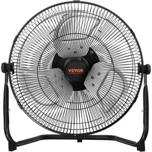 imageVEVOR 10 inch Rechargeable Battery Operated Camping Floor High Velocity Portable Outdoor Fan with Metal Frame Copper Brushless Motor 360degree Manual Rotationfor FishingTraveling Picnicking14in