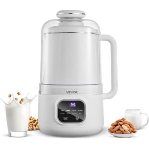 imageVEVOR 8in1 Nut Milk Maker 41 oz Soy Milk Maker Machine with 10 Blades for Homemade Oat Nut Soy Juice Milkshake Rice Cereal PlantBased Beverages with SelfCleaning Boil Water 12Hour Delay34oz