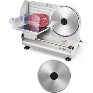 imageVEVOR Meat Slicer 75 inch 200W Electric Deli Slicer Machine with SUS420 Blade 006 inch Adjustable Thickness ETL Certified Home FoodSlicer for Meat Ham Baguett Steak86 inch200W