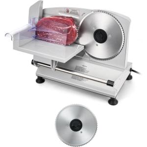 imageVEVOR Meat Slicer 75 inch 200W Electric Deli Slicer Machine with SUS420 Blade 006 inch Adjustable Thickness ETL Certified Home FoodSlicer for Meat Ham Baguett Steak67 inch150W