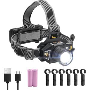 imageVEVOR Rechargeable Lighting Devices Flashlights Spotlights ampamp Headlamps for Outdoor Adventures Emergencies ampamp Daily Use1 Pack Headlight