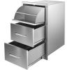 image17W x 30H x 21D Inch Stainless Steel Outdoor Kitchen Double Access Drawers Combo with 24W x 24H Inch BBQ Access Doors17W x 30H x 21D Inch