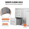 imageVEVOR Stainless Steel Cabinet Outdoor Kitchen Door Drawer Combo 295quot W x 226quot H x 217quot D Access DoorTriple Drawers Propane Drawer Adjustable Garbage Ring BBQ Island Patio Grill Station
