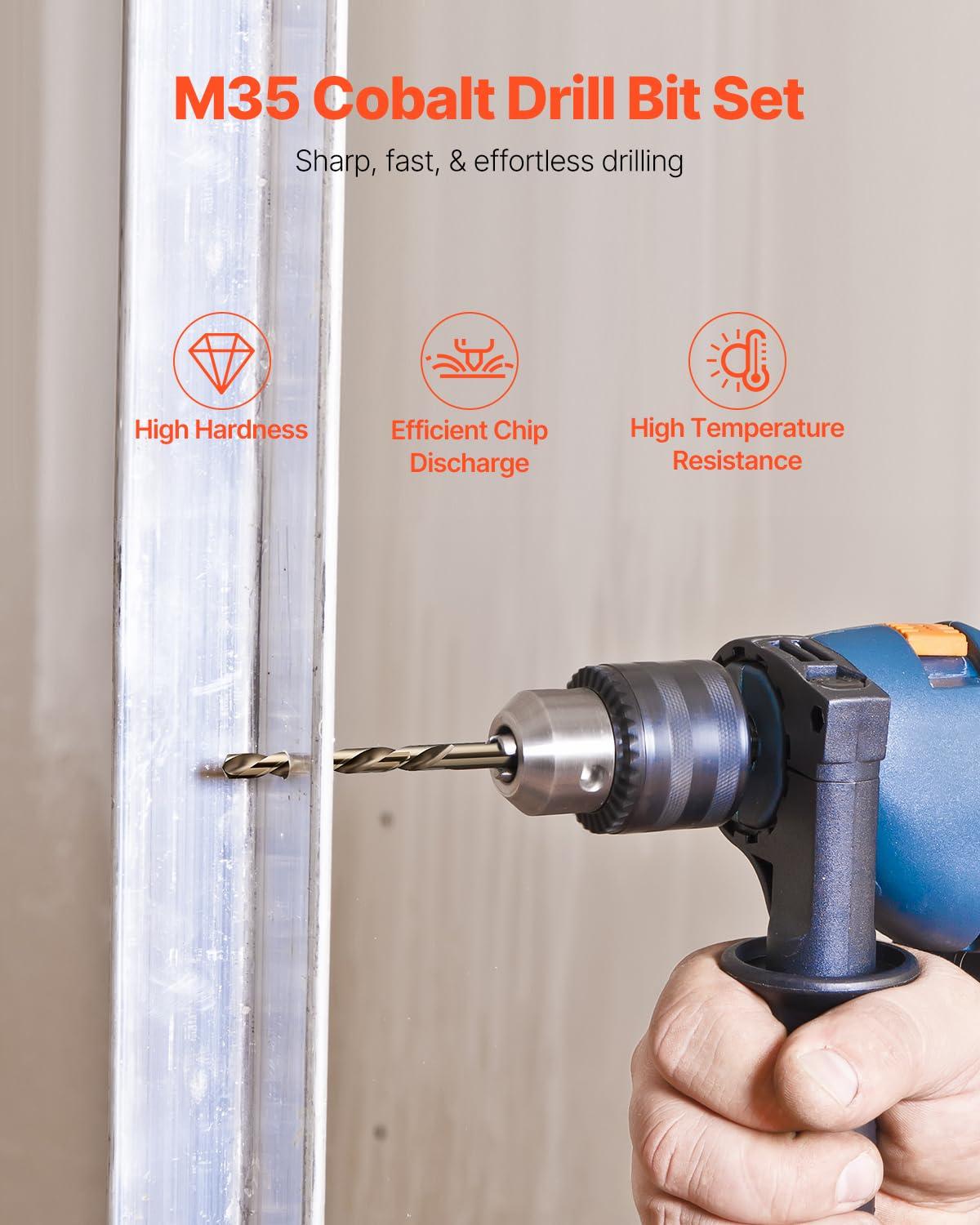 imageVEVOR Screwdriver Set 12Piece Hand Tools Set with Magnetic Tips Includes 5 Phillips and 5 Flat Head Bits ZType Bit Professional Repair Tool Kit for Sockets Furniture Home Appliances Bicycles29PCS Cobalt Drill Bit Set