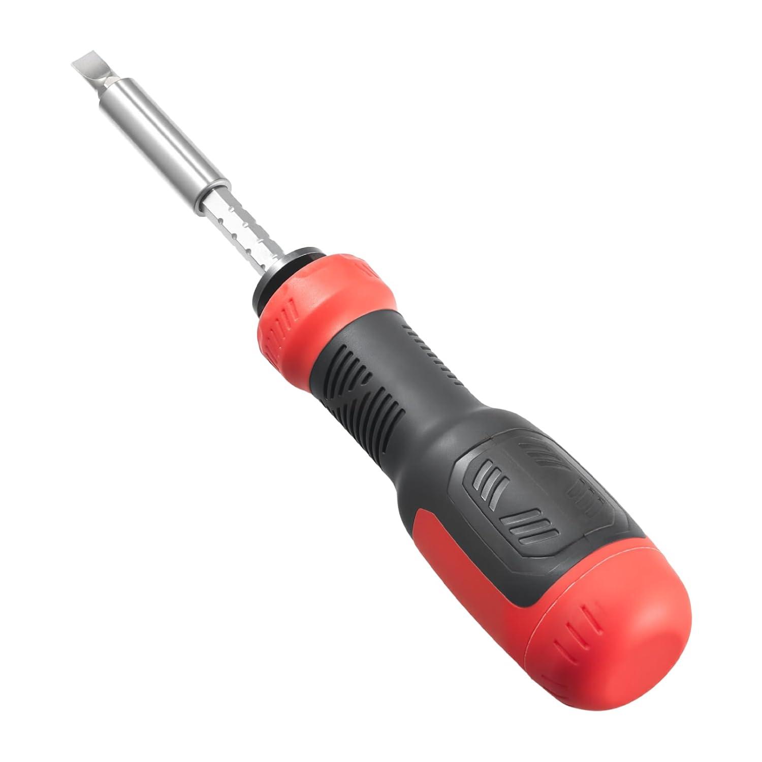 imageVEVOR Screwdriver Set 12Piece Hand Tools Set with Magnetic Tips Includes 5 Phillips and 5 Flat Head Bits ZType Bit Professional Repair Tool Kit for Sockets Furniture Home Appliances Bicycles13 in 1  Storage Handle Type