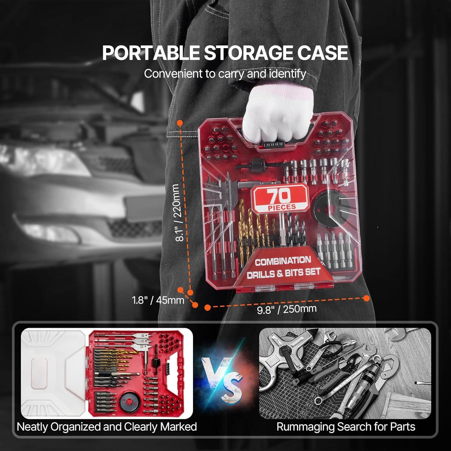 imageVEVOR Screwdriver Set 12Piece Hand Tools Set with Magnetic Tips Includes 5 Phillips and 5 Flat Head Bits ZType Bit Professional Repair Tool Kit for Sockets Furniture Home Appliances Bicycles70PCS SET